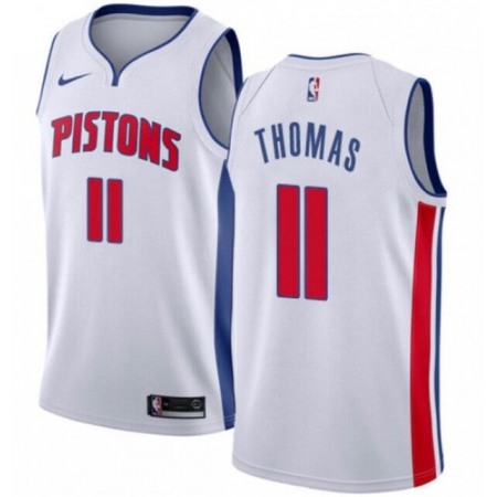 Men's Detroit Pistons #11 Isiah Thomas White Stitched NBA Jersey