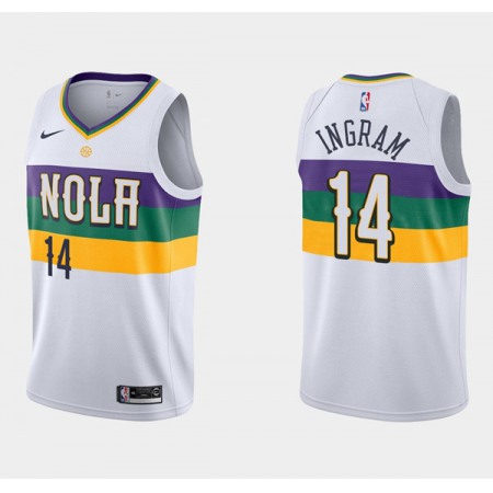 Men's New Orleans Pelicans #14 Brandon Ingram White Stitched Jersey