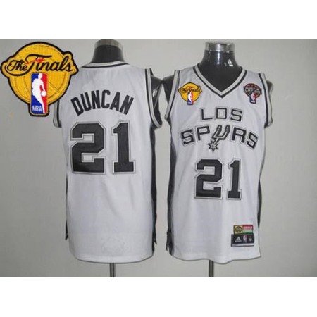 Spurs #21 Tim Duncan White Latin Nights Finals Patch Stitched NBA Jersey