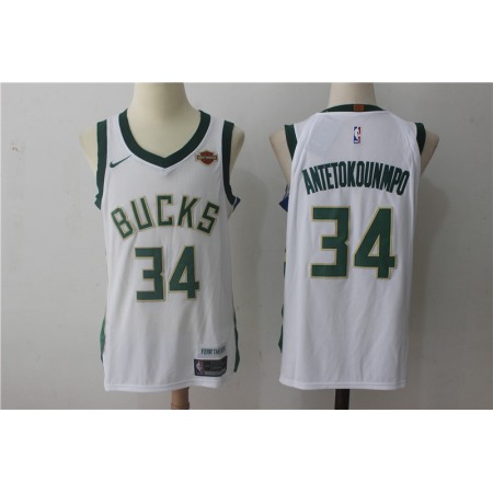 Men's Nike Milwaukee Bucks #34 Giannis Antetokounmpo White Stitched NBA Jersey