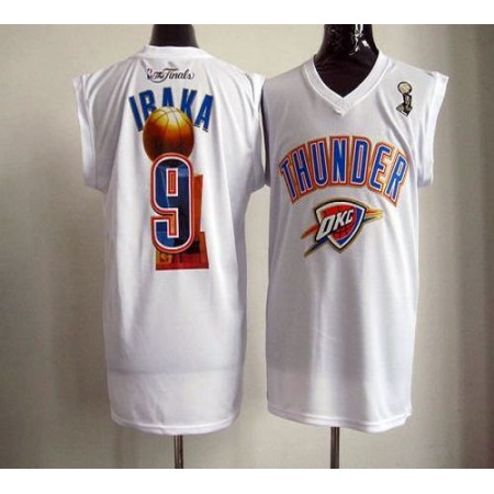 2012 NBA Finals Thunder #9 Serge Ibaka White Stitched NBA Jersey