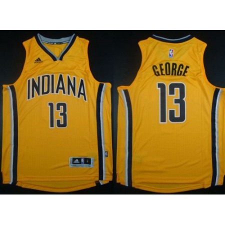 Revolution 30 Pacers #13 Paul George Yellow Stitched NBA Jersey