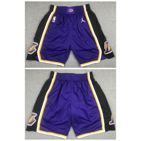 Men's Los Angeles Lakers Black and Purple Shorts (Run Small)