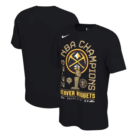 Men's Denver Nuggets Black 2023 Finals Champions Locker Room Short Sleeve T-Shirt