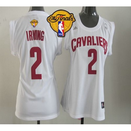 Cavaliers #2 Kyrie Irving White The Finals Patch Women Fashion Stitched NBA Jersey