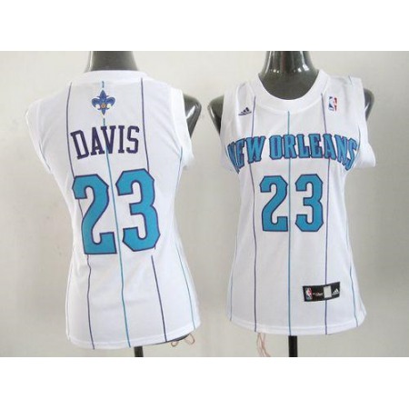 Hornets #23 Anthony Davis White Women's Home Stitched NBA Jersey