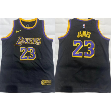 Youth Los Angeles Lakers #23 LeBron James Black Stitched Basketball Jersey