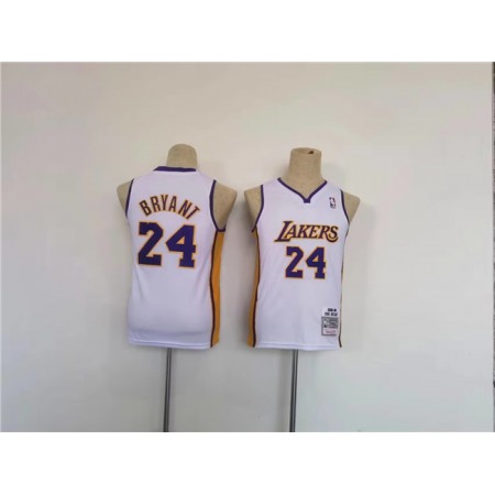 Youth Los Angeles Lakers #24 Kobe Bryant White Stitched Basketball Jersey