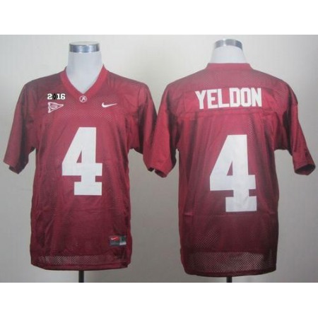 Crimson Tide #4 T.J Yeldon Red 2016 College Football Playoff National Championship Patch Stitched NCAA Jersey