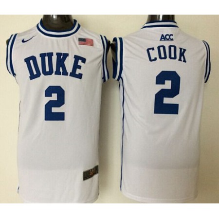 Blue Devils #2 Quinn Cook White Basketball Stitched NCAA Jersey