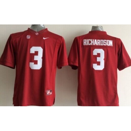 Crimson Tide #3 Trent Richardson Red Stitched Youth NCAA Jersey