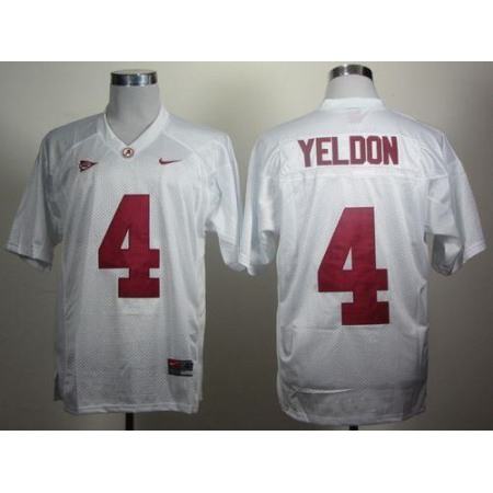 Crimson Tide #4 T.J Yeldon White Stitched NCAA Jersey