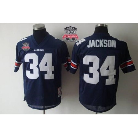 Tigers #34 Bo Jackson Blue 2014 BCS Bowl Patch Stitched NCAA Jersey