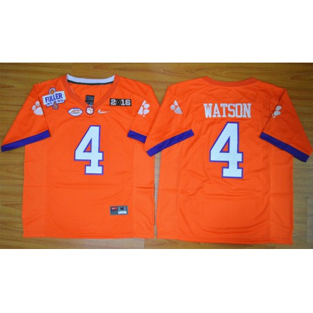 Tigers #4 Deshaun Watson Orange 2016 National Championship Stitched NCAA Jersey