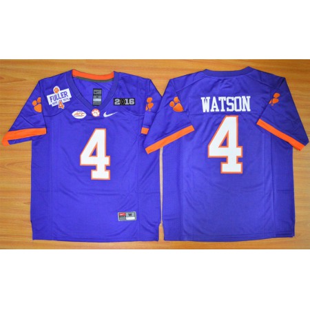 Tigers #4 Deshaun Watson Purple 2016 National Championship Stitched NCAA Jersey