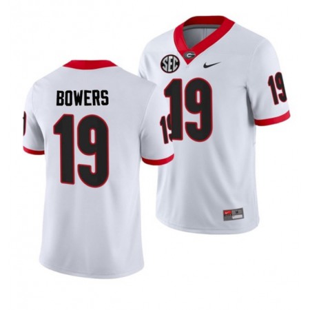 Men's Georgia Bulldogs #19 Brock Bowers White College Football Stitched Jersey