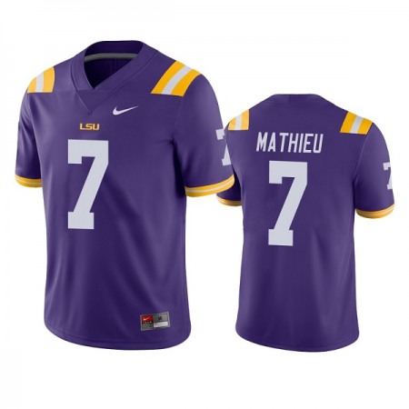 Men's LSU Tigers #7 Tyrann Mathieu Purple Limited Stitched Jersey