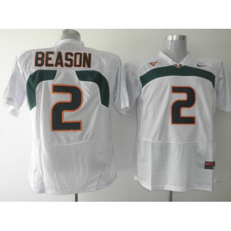 Hurricanes #2 Jon Beason White Stitched NCAA Jerseys