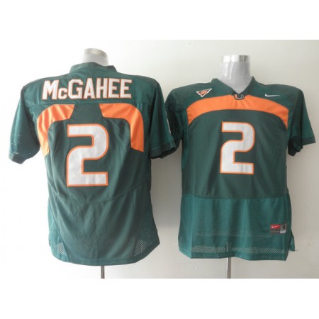 Hurricanes #2 Willis McGahee Green Stitched NCAA Jerseys