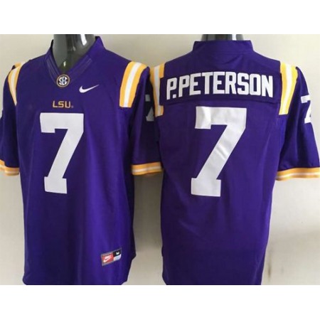 LSU Tigers #7 P.Peterson Purple Stitched NCAA Jersey