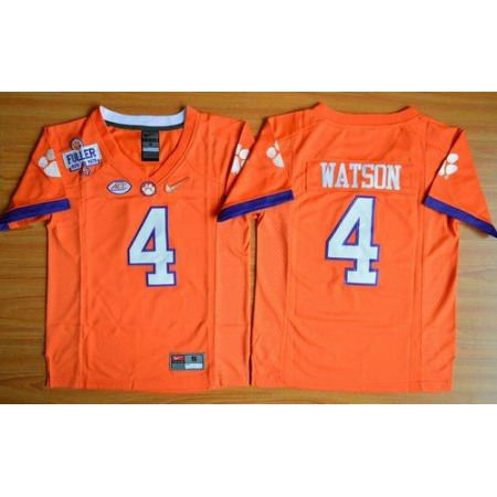 Tigers #4 Deshaun Watson Orange 2016 National Championship Stitched Youth NCAA Jersey