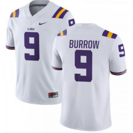 Youth LSU Tigers #9 Joe Burrow White Limited Stitched NCAA Jersey