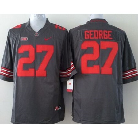 Buckeyes #27 Eddie George Grey Stitched Youth NCAA Jersey