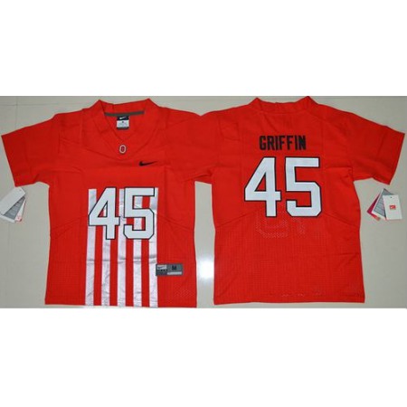 Buckeyes #45 Archie Griffin Red Alternate Elite Stitched Youth NCAA Jersey