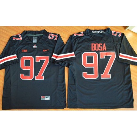 Buckeyes #97 Joey Bosa Black(Red No.) Limited Stitched NCAA Jersey