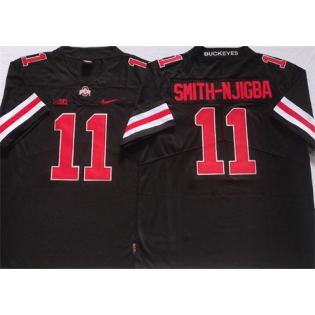 Men's Ohio State Buckeyes #11 SMITH-NJIGBA Black Stitched Jersey