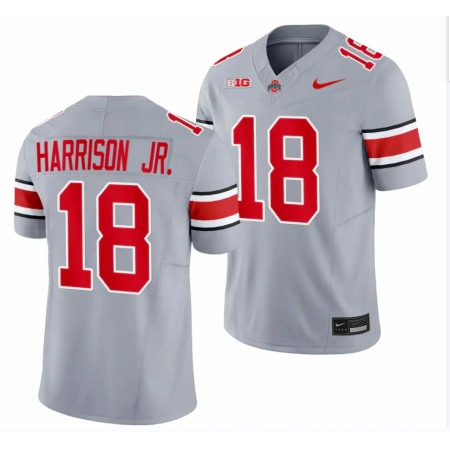 Men's Ohio State Buckeyes #18 Marvin Harrison JR. Gray 2023 F.U.S.E. Limited Stitched Jersey