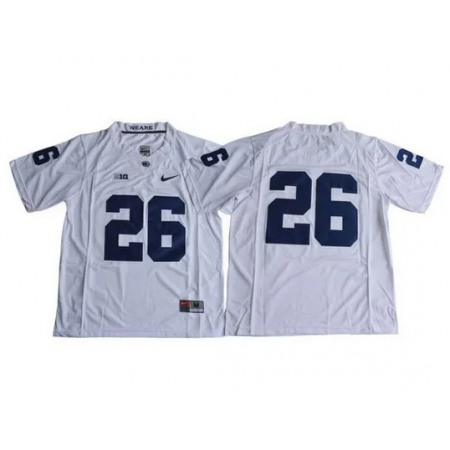 Men's Penn State Nittany Lions #26 Saquon Barkley White Stitched Jersey