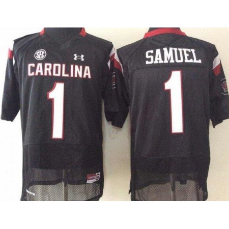 Men's South Carolina Fighting Gamecocks #1 Deebo Samuel Black Stitched Jersey