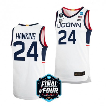 Men's UConn Huskies #24 Jordan Hawkins White Stitched Basketball Jersey