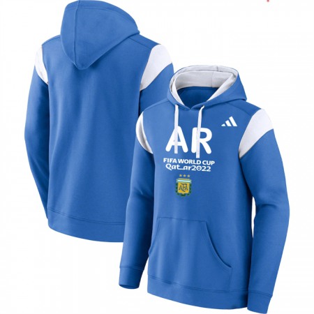 Men's Argentina Blue 2022 FIFA World Cup Soccer Hoodie 001