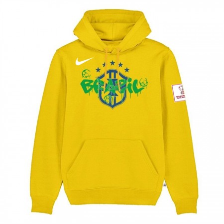 Men's Brazil FIFA World Cup Soccer Yellow Hoodie 001