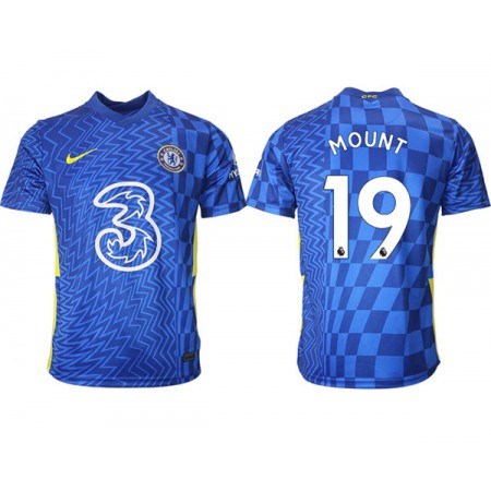 Men's Chelsea #19 Mason Mount 2021/22 Blue Home Soccer Jersey