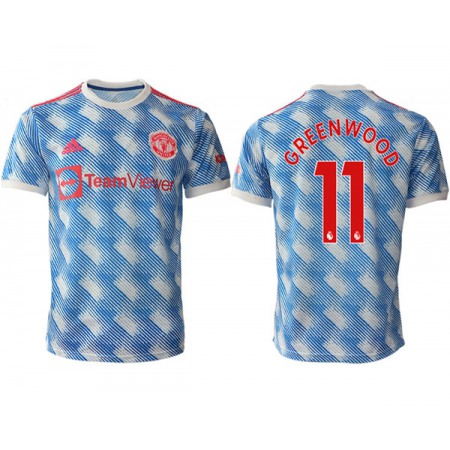 Men's Manchester United #11 Mason Greenwood Light Blue Away Soccer Jersey