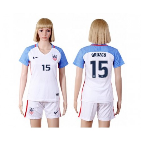 Women's USA #15 Orozco Home(Three Star) Soccer Country Jersey