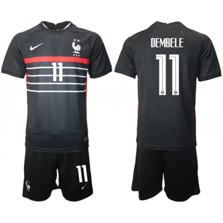 Men's France #11 Dembele Black 2022 FIFA World Cup Home Soccer Jersey Suit