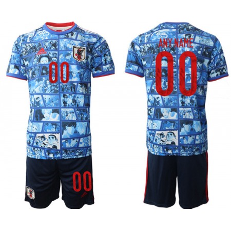 Men's Japan Custom Blue Home Soccer Jersey Suit