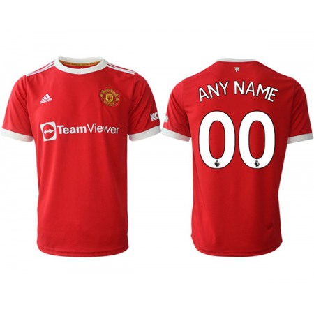 Men's Manchester United Custom 2021/22 Red Home Soccer Jersey