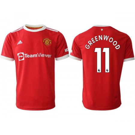 Men's Manchester United #11 Mason Greenwood Red Home Soccer Jersey