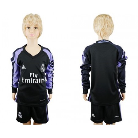 Real Madrid Blank Sec Away Long Sleeves Kid Soccer Club Jersey