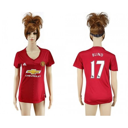 Women's Manchester United #17 Blind Red Home Soccer Club Jersey