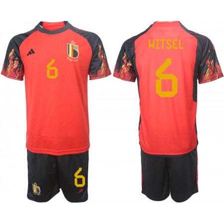 Men's Belgium #6 Witsel Red 2022 FIFA World Cup Home Soccer Jersey Suit