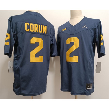 Men's Michigan Wolverines #2 Blake Corum 2023 F.U.S.E. Navy Stitched Jersey