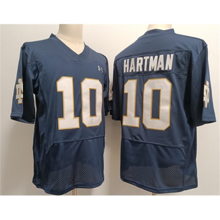 Men's Notre Dame Fighting Irish #10 Sam Hartman Navy With Name Stitched Jersey