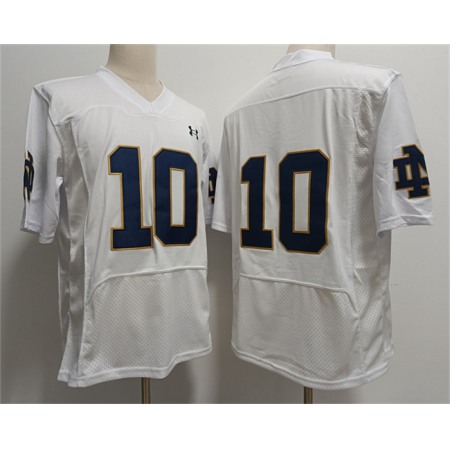 Men's Notre Dame Fighting Irish #10 Sam Hartman White Stitched Jersey