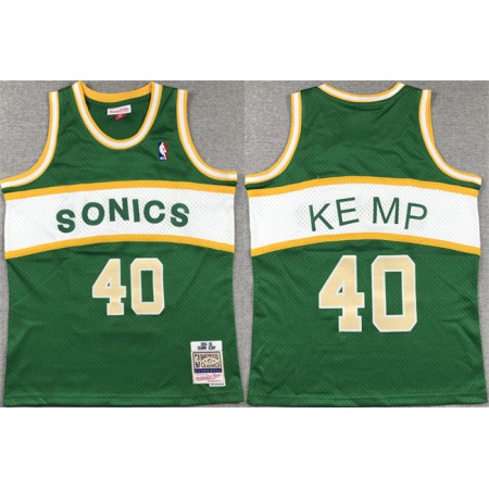 Youth Oklahoma City Thunder #40 Shawn Kemp Green/White Stitched Basketball Jersey